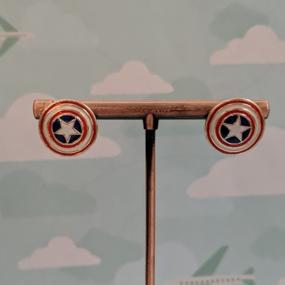Captain America stud earrings - Picture 7 of 8